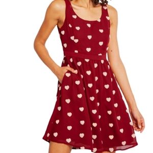 ModCloth Hearts Scoop Neck Dress Queen of Hearts